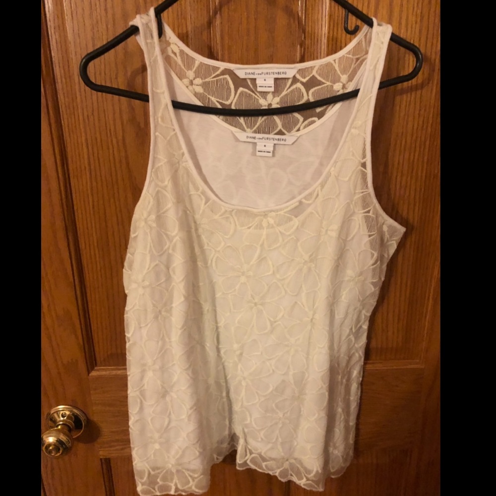 Diane von Furstenberg sleeveless floral tank sz 6